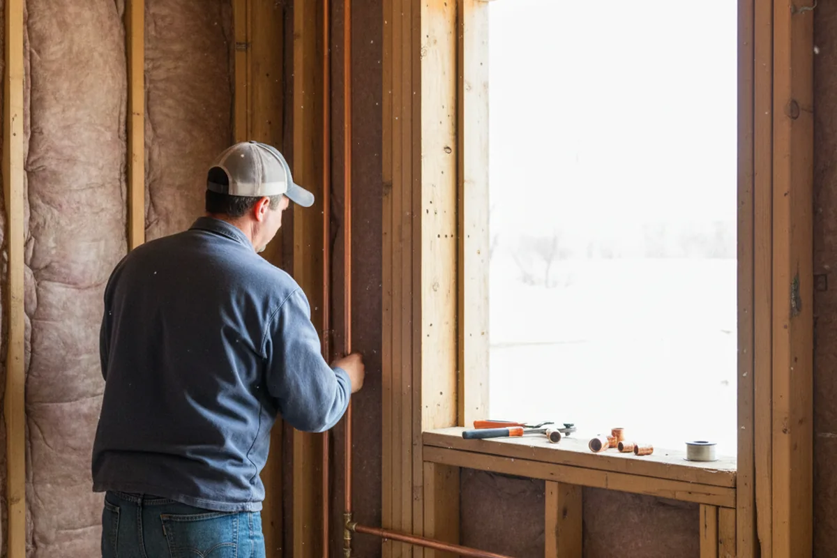Licensed plumber running new copper supply lines in a Grand Junction home